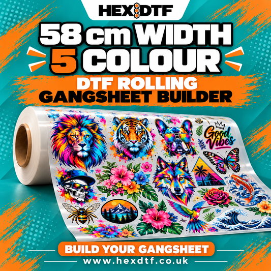 58 cm Width - 5 Colour - DTF Rolling Gangsheet Builder